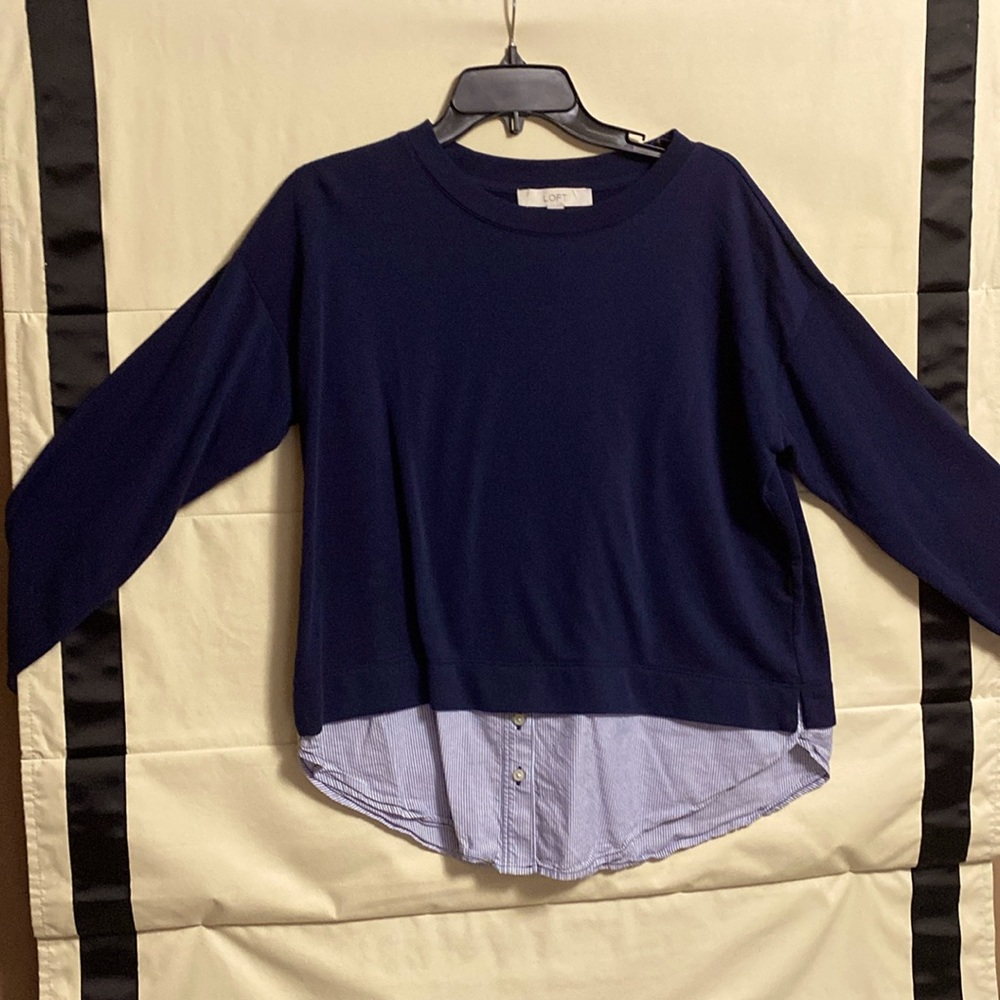 Loft sweatshirt w/ attached shirt tails